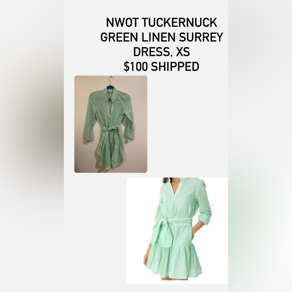 NWOT Tuckernuck Green Linen Surrey Dress